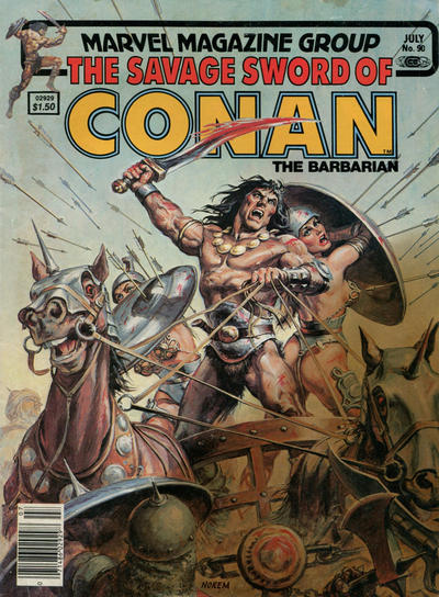 Cover for The Savage Sword of Conan (Marvel, 1974 series) #90 [Newsstand]