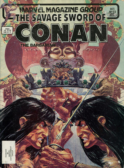 Cover for The Savage Sword of Conan (Marvel, 1974 series) #93 [Direct]
