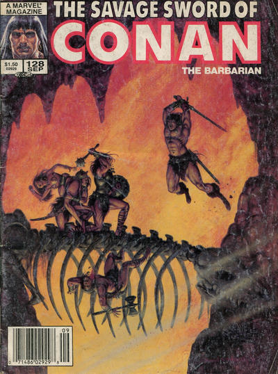 Cover for The Savage Sword of Conan (Marvel, 1974 series) #128 [Newsstand]