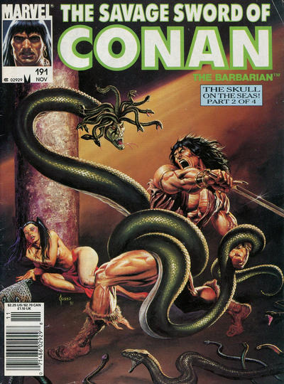 Cover for The Savage Sword of Conan (Marvel, 1974 series) #191 [Newsstand]