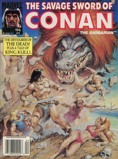Cover for The Savage Sword of Conan (Marvel, 1974 series) #196 [Newsstand]