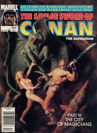 Cover for The Savage Sword of Conan (Marvel, 1974 series) #204 [Newsstand]