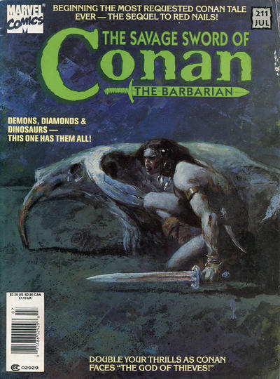 Cover for The Savage Sword of Conan (Marvel, 1974 series) #211 [Newsstand]