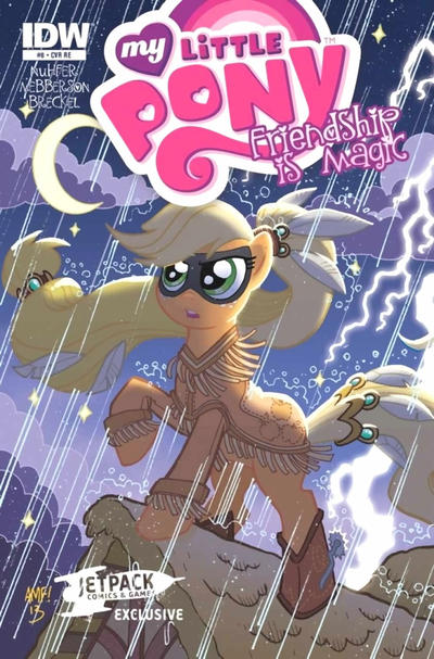 Cover for My Little Pony: Friendship Is Magic (IDW, 2012 series) #8 [Cover RE - Jetpack Comics Exclusive Connecting - Tony Fleecs]