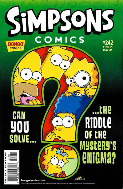 Cover for Simpsons Comics (Bongo, 1993 series) #242