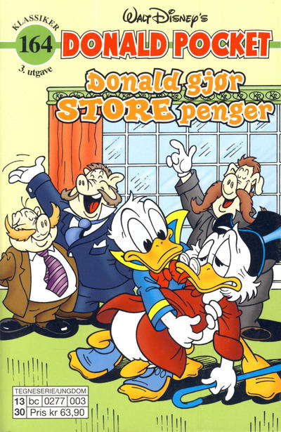 Cover for Donald Pocket (Hjemmet / Egmont, 1968 series) #164 - Donald gjør store penger [3. utgave bc 0277 003]