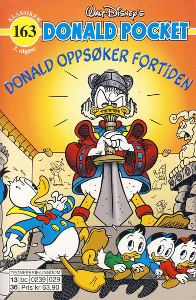 Cover for Donald Pocket (Hjemmet / Egmont, 1968 series) #163 - Donald oppsøker fortiden [3. utgave bc 0239 029]