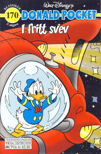 Cover for Donald Pocket (Hjemmet / Egmont, 1968 series) #170 - I fritt svev [3. utgave bc 0239 029]