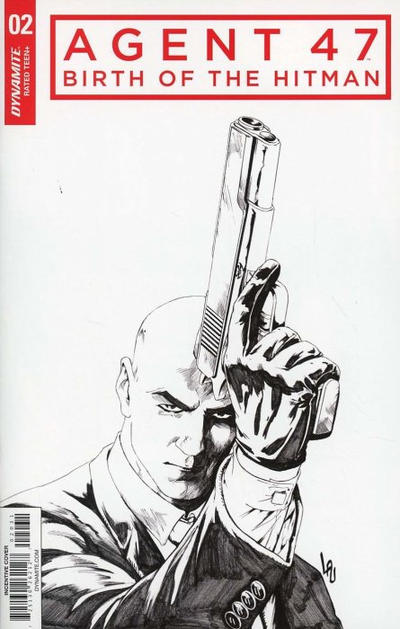 Cover for Agent 47: Birth of the Hitman (Dynamite Entertainment, 2017 series) #2 [Cover C Black and White Jonathan Lau]