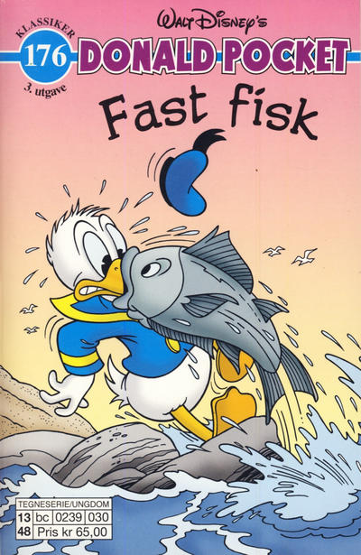 Cover for Donald Pocket (Hjemmet / Egmont, 1968 series) #176 - Fast fisk [3. utgave bc 0239 030]
