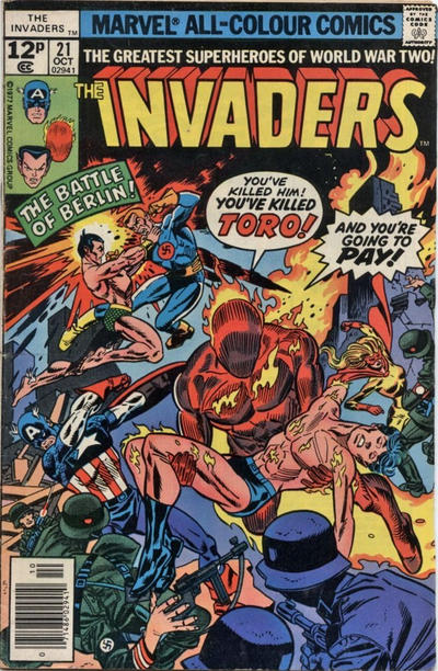 Cover for The Invaders (Marvel, 1975 series) #21 [British]