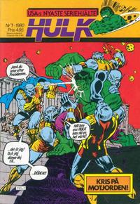 Cover Thumbnail for Hulk (Atlantic Förlags AB, 1980 series) #7/1980