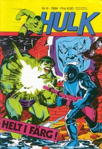 Cover Thumbnail for Hulk (Atlantic Förlags AB, 1980 series) #6/1984