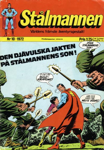 Cover for Stålmannen (Williams Förlags AB, 1969 series) #10/1972