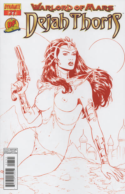 Cover for Warlord of Mars: Dejah Thoris (Dynamite Entertainment, 2011 series) #27 [Cover E - Dynamic Forces Exclusive Risqué Cezar Razek]