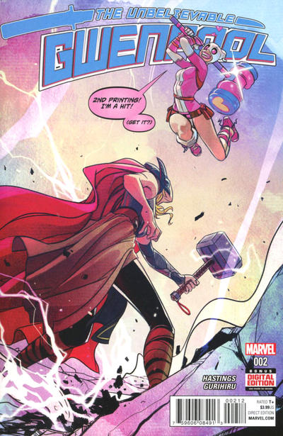 Cover for The Unbelievable Gwenpool (Marvel, 2016 series) #2 [2nd Printing]