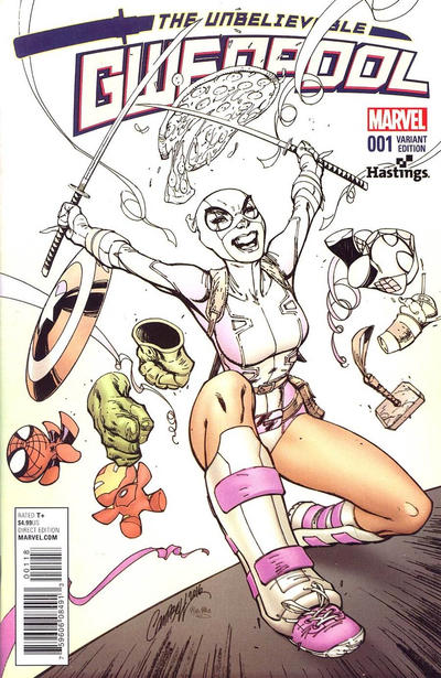 Cover for The Unbelievable Gwenpool (Marvel, 2016 series) #1 [Variant Edition - Hastings Exclusive - J. Scott Campbell Fade Cover]