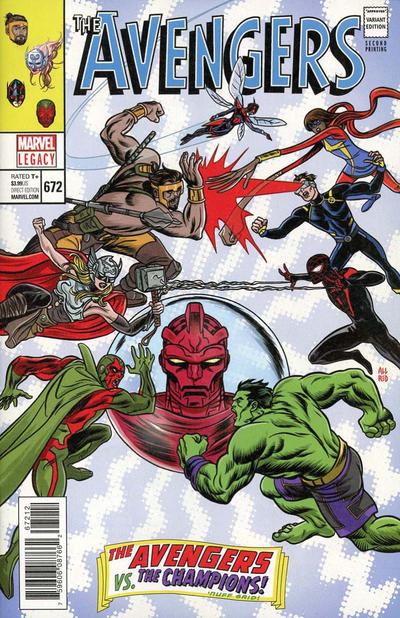 Cover for Avengers (Marvel, 2017 series) #672 [Second Printing Mike Allred Cover]