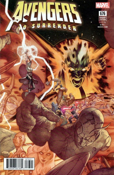 Cover for Avengers (Marvel, 2017 series) #676 [Julian Totino Tedesco 'Connecting']