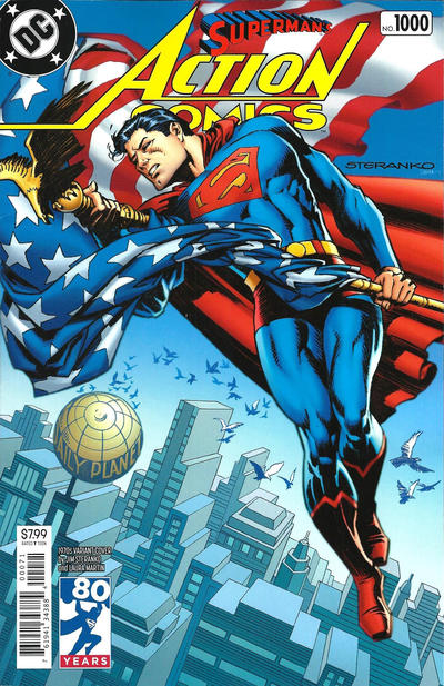 Cover for Action Comics (DC, 2011 series) #1000 [1970s Variant Cover by Jim Steranko]