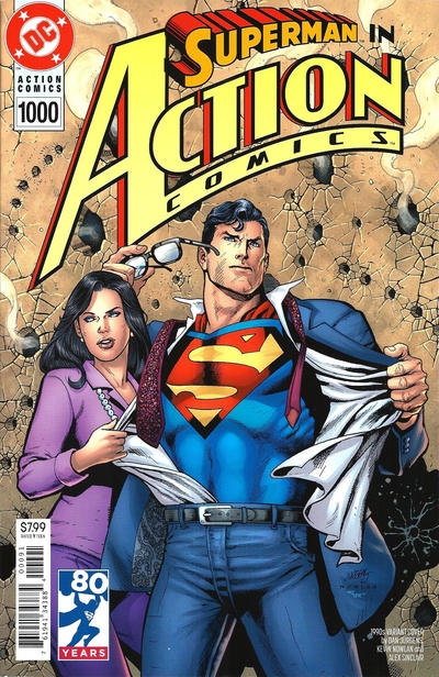 Cover for Action Comics (DC, 2011 series) #1000 [1990s Variant Cover by Dan Jurgens and Kevin Nowlan]