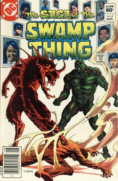 Cover for The Saga of Swamp Thing (DC, 1982 series) #4 [Newsstand]