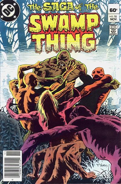 Cover for The Saga of Swamp Thing (DC, 1982 series) #18 [Newsstand]