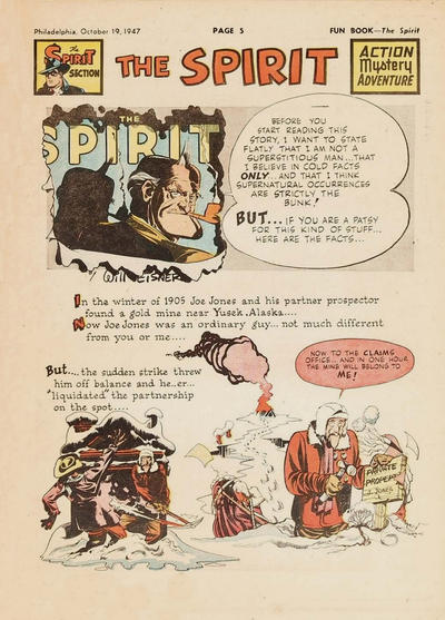 Cover for The Spirit (Register and Tribune Syndicate, 1940 series) #10/19/1947 [Philadelphia Bulletin Edition]