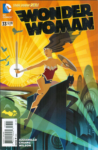 Cover for Wonder Woman (DC, 2011 series) #33 [Batman 75th Anniversary Cover]