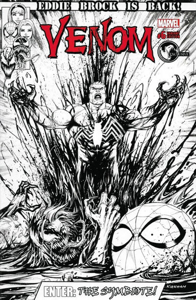 Cover for Venom (Marvel, 2017 series) #6 [Variant Edition - Unknown Comics Exclusive - Tyler Kirkham Black and White Cover]