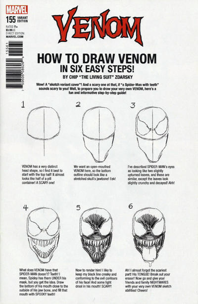 Cover for Venom (Marvel, 2017 series) #155 [Variant Edition - 'How-to-Draw' - Chip Zdarsky Cover]
