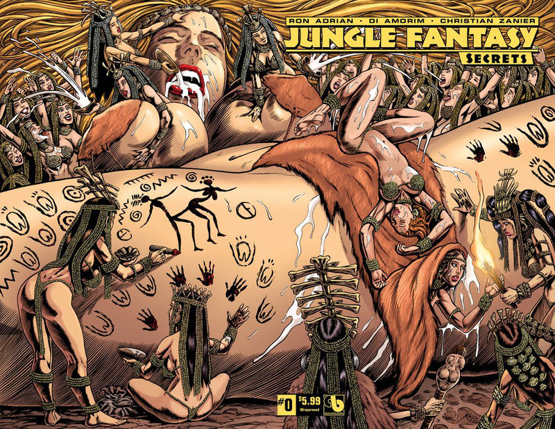 Cover for Jungle Fantasy: Secrets (Avatar Press, 2018 series) #0 [Wraparound Cover - Raulo Caceres]
