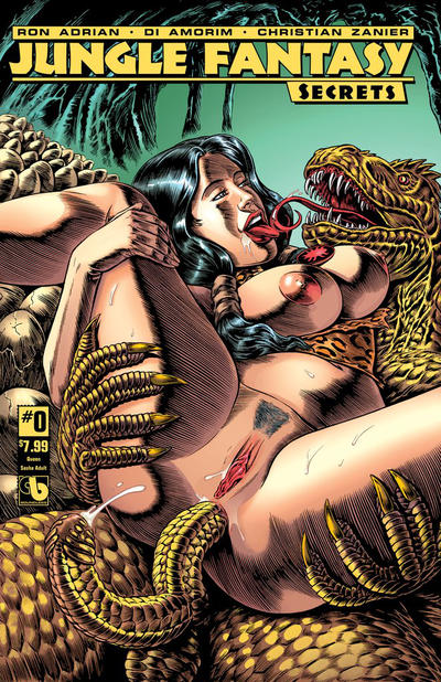 Cover for Jungle Fantasy: Secrets (Avatar Press, 2018 series) #0 [Queen Sasha Adult Cover - Raulo Caceres]