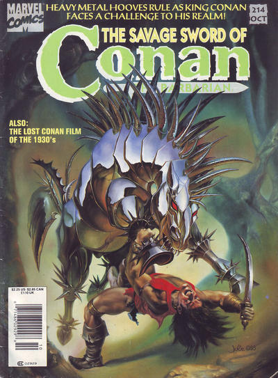 Cover for The Savage Sword of Conan (Marvel, 1974 series) #214 [Newsstand]