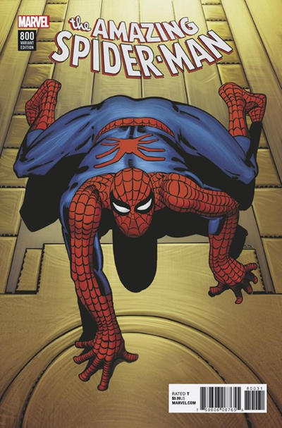 Cover for Amazing Spider-Man (Marvel, 2015 series) #800 [Variant Edition - ‘Remastered’ - Steve Ditko Cover]
