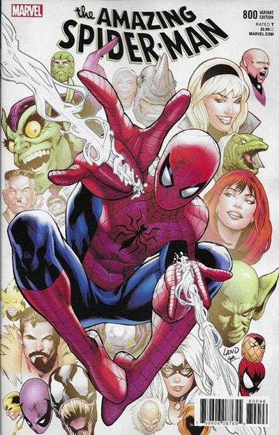Cover for Amazing Spider-Man (Marvel, 2015 series) #800 [Variant Edition - Greg Land Cover]