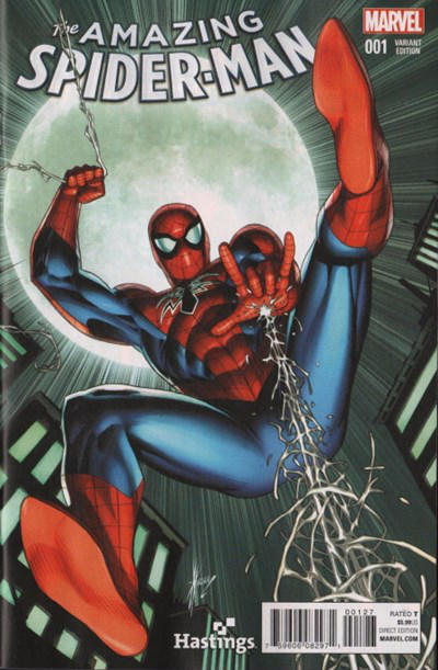 Cover for Amazing Spider-Man (Marvel, 2015 series) #1 [Variant Edition - Hastings Exclusive - Dale Keown Cover]