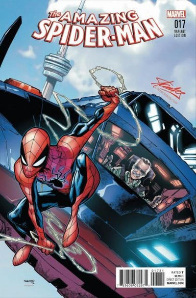 Cover for Amazing Spider-Man (Marvel, 2015 series) #17 [Variant Edition - StanLeeCollectibles.com FanExpo Canada Exclusive - Humberto Ramos Cover]