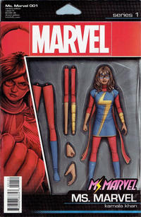 Cover for Ms. Marvel (Marvel, 2016 series) #1 [John Tyler Christopher Action Figure (Ms. Marvel)]