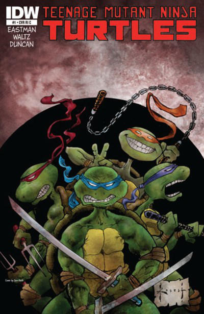 Cover for Teenage Mutant Ninja Turtles (IDW, 2011 series) #1 [Cover RI-C - Sam Kieth Variant]