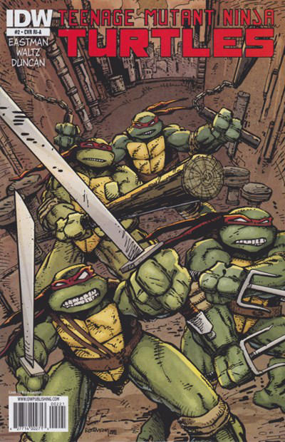 Cover for Teenage Mutant Ninja Turtles (IDW, 2011 series) #2 [Cover RI-A - Kevin Eastman Variant]