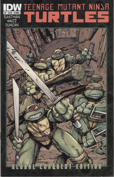 Cover for Teenage Mutant Ninja Turtles (IDW, 2011 series) #2 [Global Conquest Edition Kevin Eastman Variant]