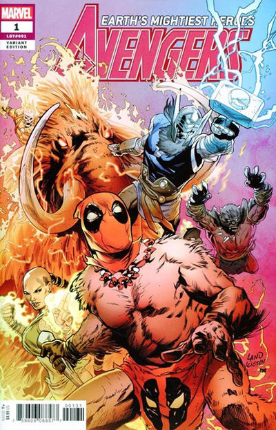 Cover for Avengers (Marvel, 2018 series) #1 (691) [Greg Land 'Deadpool Party']