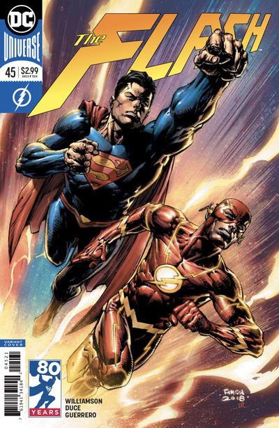 Cover for The Flash (DC, 2016 series) #45 [80 Years of Superman David Finch Variant Cover]