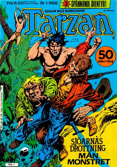 Cover for Tarzan (Atlantic Förlags AB, 1977 series) #1/1986