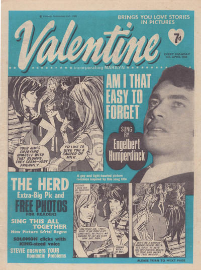 Cover for Valentine (IPC, 1957 series) #6 April 1968