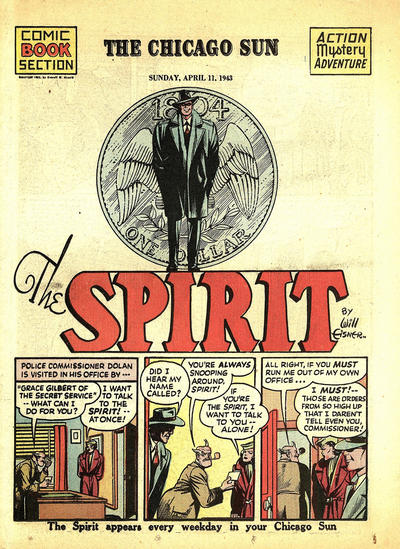 Cover for The Spirit (Register and Tribune Syndicate, 1940 series) #4/11/1943 [Chicago Sun Edition]