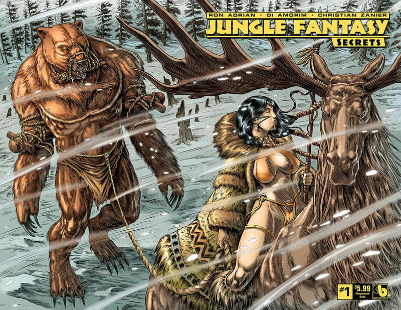 Cover for Jungle Fantasy: Secrets (Avatar Press, 2018 series) #1 [Wraparound Cover]