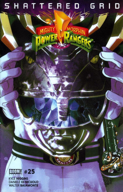 Cover for Mighty Morphin Power Rangers (Boom! Studios, 2016 series) #25 [Shattered Black Ranger - Goñi Montes]