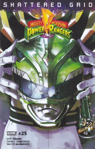 Cover for Mighty Morphin Power Rangers (Boom! Studios, 2016 series) #25 [Shattered Green Ranger - Goñi Montes]